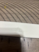 Gucci All White Leather Marmont Belt Gold GG Size 32/34 95cm