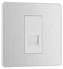 Image of BG Electrical Evolve Brushed Steel - Single, telephone socket, master
