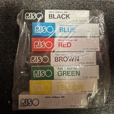 Riso hi mesh hm Ink 40ml gocco Lot of 7 Colors Brown Orange Yellow Purple Green