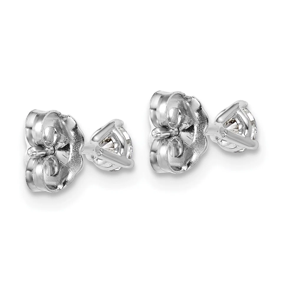 14k White Gold 1/3 Ct Round Lab Grown Diamond VS+ F+ Solitaire Stud Earrings - Image 4 of 4