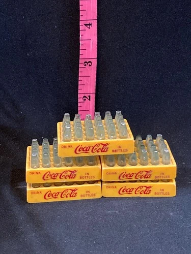 Vintage Coca-Cola Plastic Bottle Crates Miniature Collectibles Set Of 5