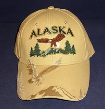 Arctic Circle ALASKA Bald Eagle Theme Strap Back Hat 100% Cotton w/ Embroidery