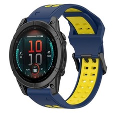 For Garmin Fenix E 47mm Two Tone Silicone Strap with 2 Reverse Buckle
