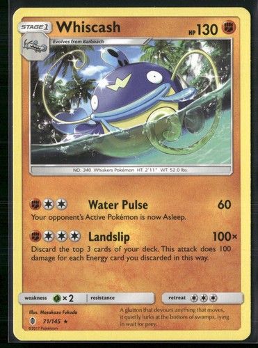 Whiscash 71/145 Rare Guardians Rising Pokemon Near Mint