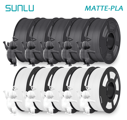 10X SUNLU PLA+ PETG PLA ABS Filament 3D Drucker 1,75mm 1KG Spule Schwarz Weiß - Bild 71 von 79