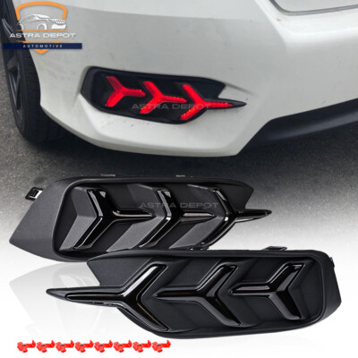2X LED Rear Bumper Reflector Brake Light Turn Signal For Honda Civic 2016-2021 E - Foto 7