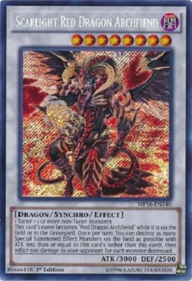 yugioh scarlight red dragon archfiend deck SCARLIGHT RED DRAGON ARCHFIEND *** 1ST EDITION SECRET RARE MP16-EN103 YUGIOH