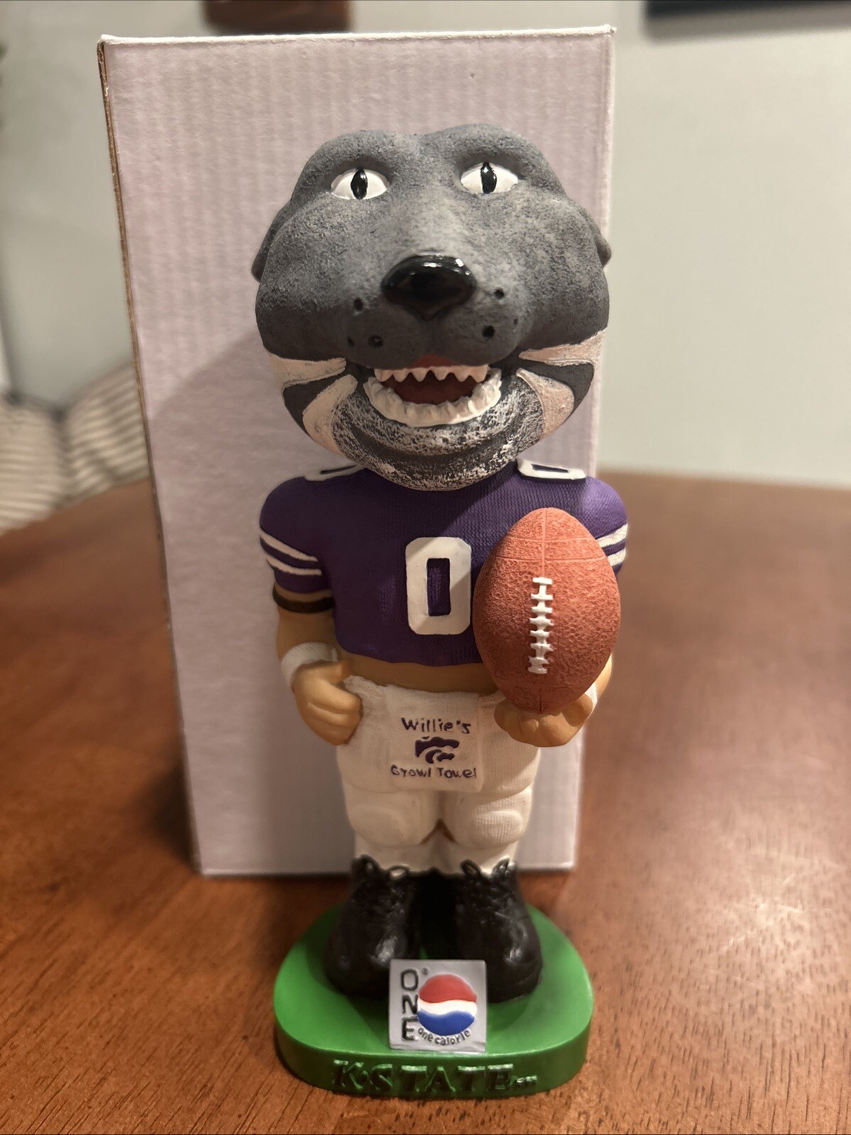 Rare KANSAS STATE WILDCATS WILLIE Football Pepsi One SGA Mascot Bobblehead NIB