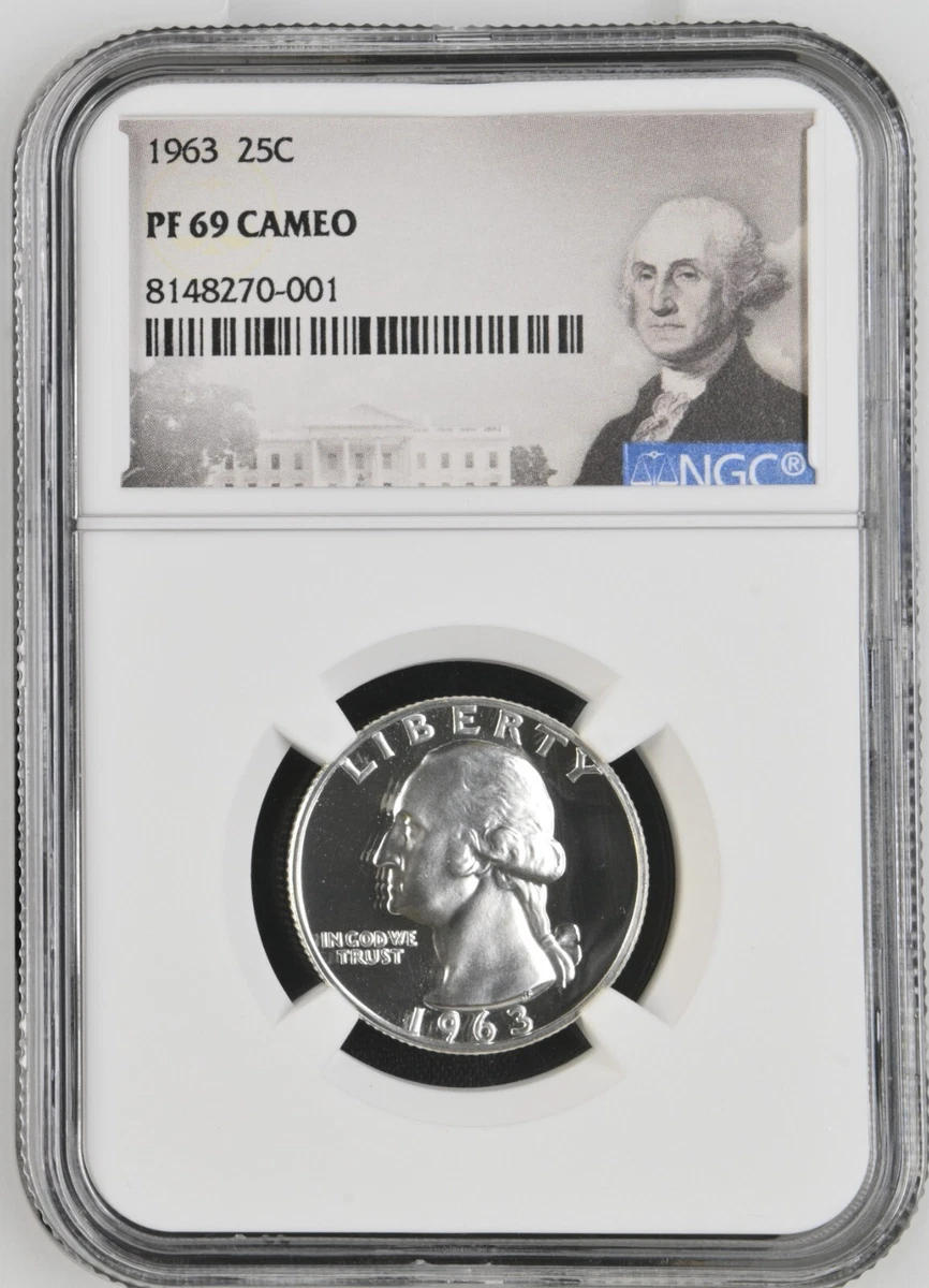 Proof PR 69 Graded 1963 Washington Quarters (1932-1998) for sale