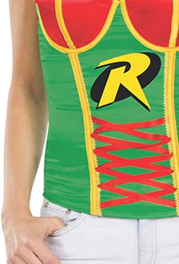 DC Comics Robin Corsé Top Liga de la Justicia Super Adulto Disfraz - Rubie's 887504 Foto 2 de 4