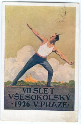 Sokol Turnen Prag 8. Treffen 1926 Rüdenturner Simunka AK