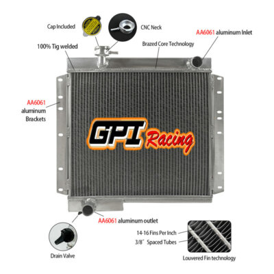 Bj40 Radiator For Toyota Land Cruiser BJ40/BJ42 MT 1974-1984 1983 1982 1981 Aluminum ...