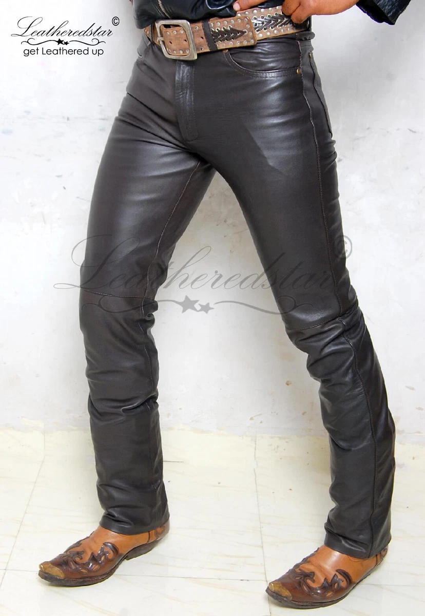 Imitation leather trousers - Dark brown - Ladies | H&M IN