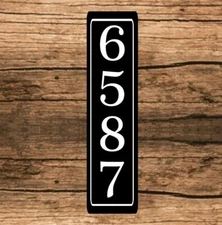 Personalized Home Address Sign Aluminum 3" x 12" Custom House Number Plaque