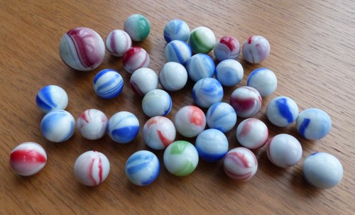 35 Vintage Milk Glass Marbles Single Colour Swirls & 1 Shooter | eBay
