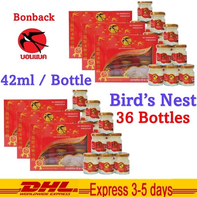 36 x Bonback Bird's Nest Drinks No Sugar Sterilized Healthy 100% Authentic