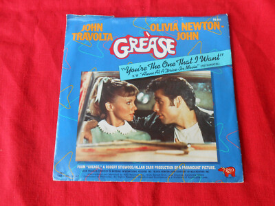 JOHN TRAVOLTA-OLIVIA NEWTON JOHN-YOU'RE THE ONE THAT I WANT-GREASE-7''-PS-NM