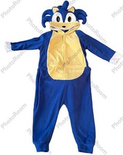 Youth Sonic Hedgehog Union Suit Blue Pajamas Costume Small See Measurements