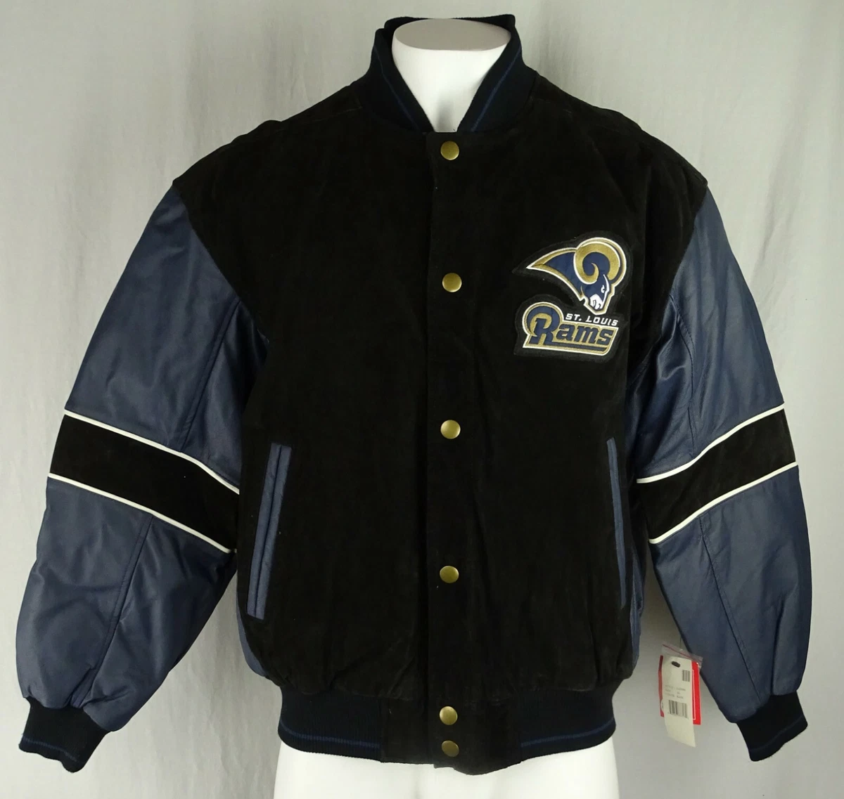 St. Louis Rams Vintage NFL G-III Men's Snap Up Leather Jacket