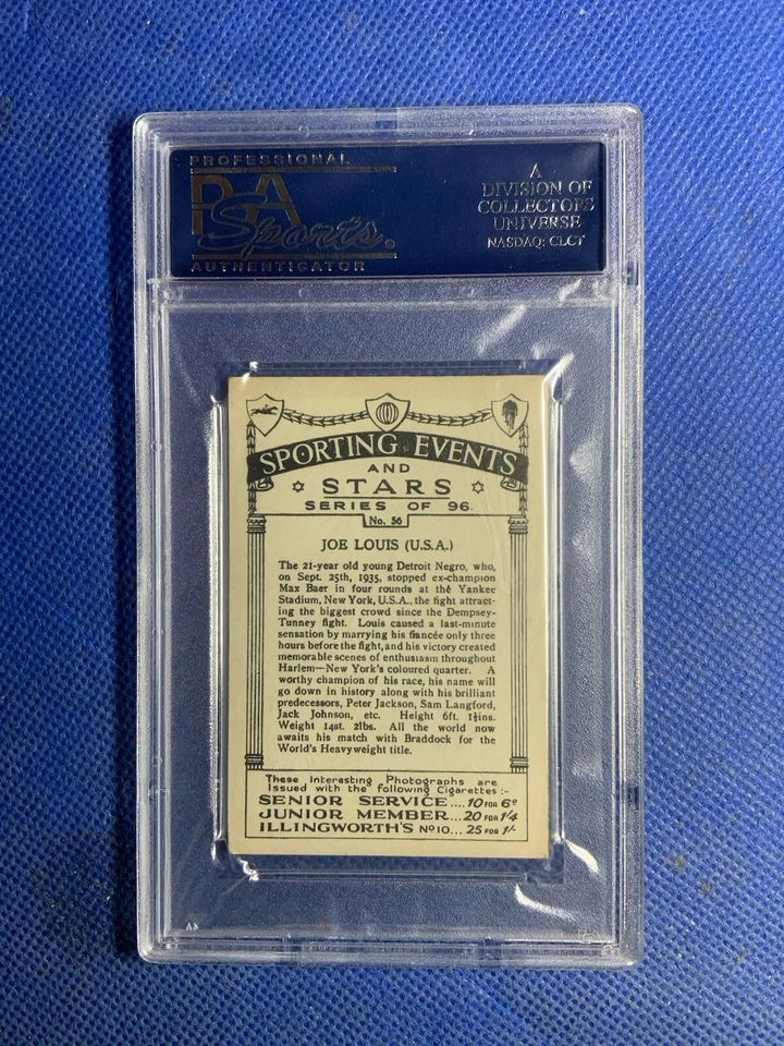 1935 J. A. Pattreiouex Sporting Events & Stars #56 Joe Louis PSA 5.5 - Image 2 of 2