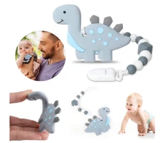 Slotic Teething Toys, 0-6 Months and 6-12 Months with Baby Teether Pacifier Clip