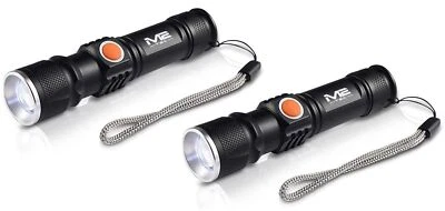 M2 TEC 2x Starke LED USB Taschenlampe Polizei Swat Wiederaufladbar Cree 1200Lumen Lampe