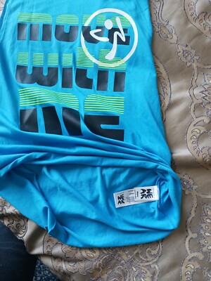 ZUMBA XS Blue MOVE WITH ME Racerback T