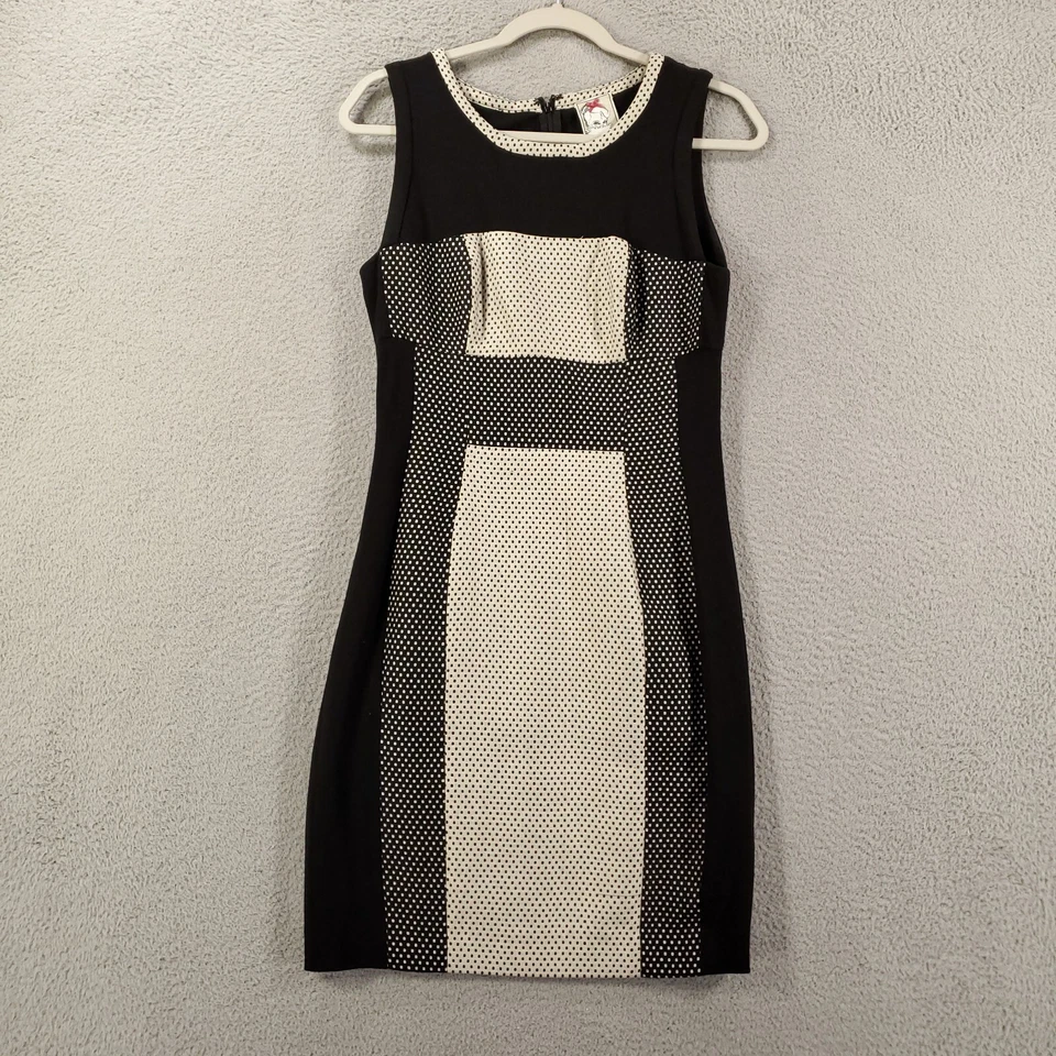 Vestido Yoanna Baraschi para mujer 6 Anthropologie negro gris bloques de color lunares Foto 2 de 4