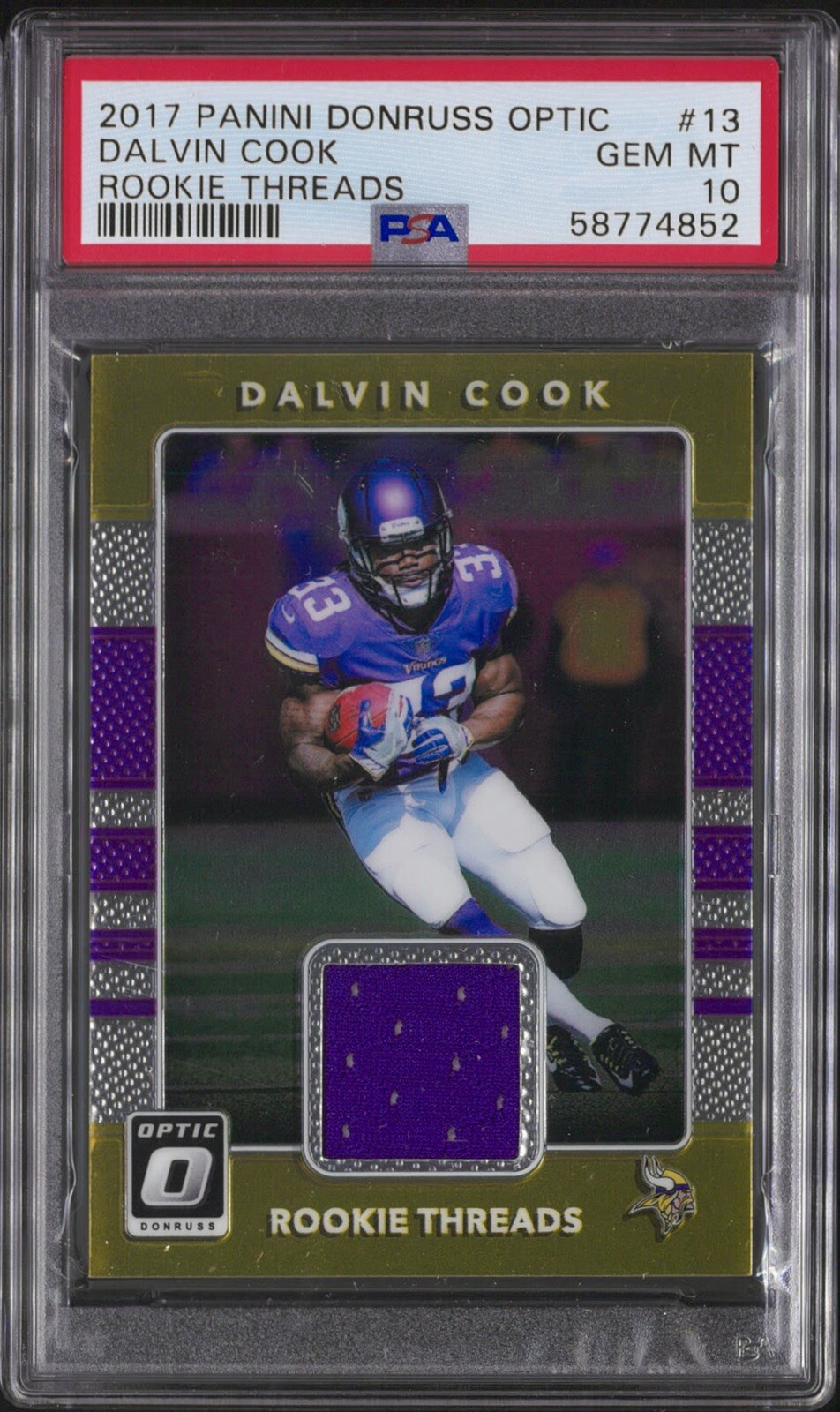 Dalvin Cook Panini Donruss Optic Rookie Threads #13 Base