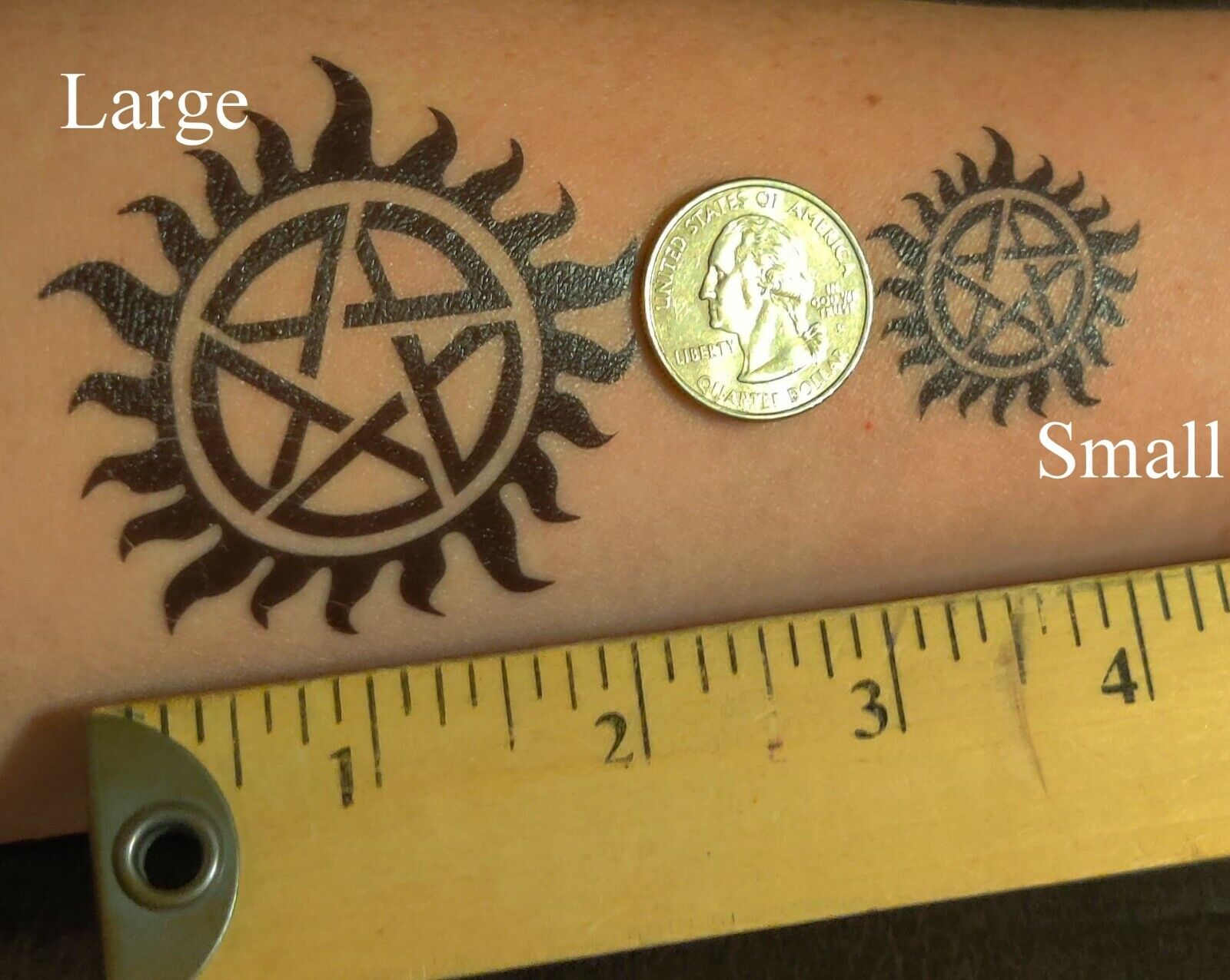 SMALL or LARGE Supernatural Sam Dean Winchester Temporary Tattoo | eBay