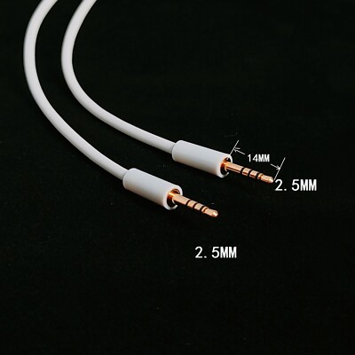 2meter 6ft Male to Male 2.5mm to 2.5mm Stereo Headset Headphone Jack Connector