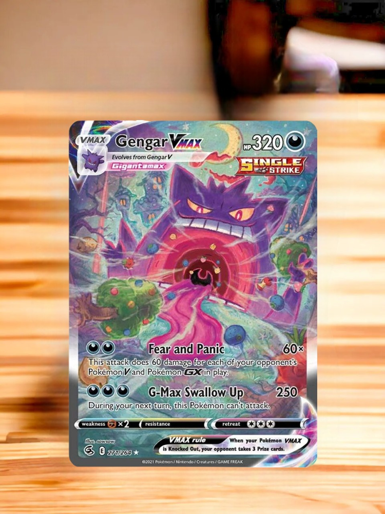 Gengar VMAX 271/264 Gold Metal Pokemon Card Collectible Gift Display