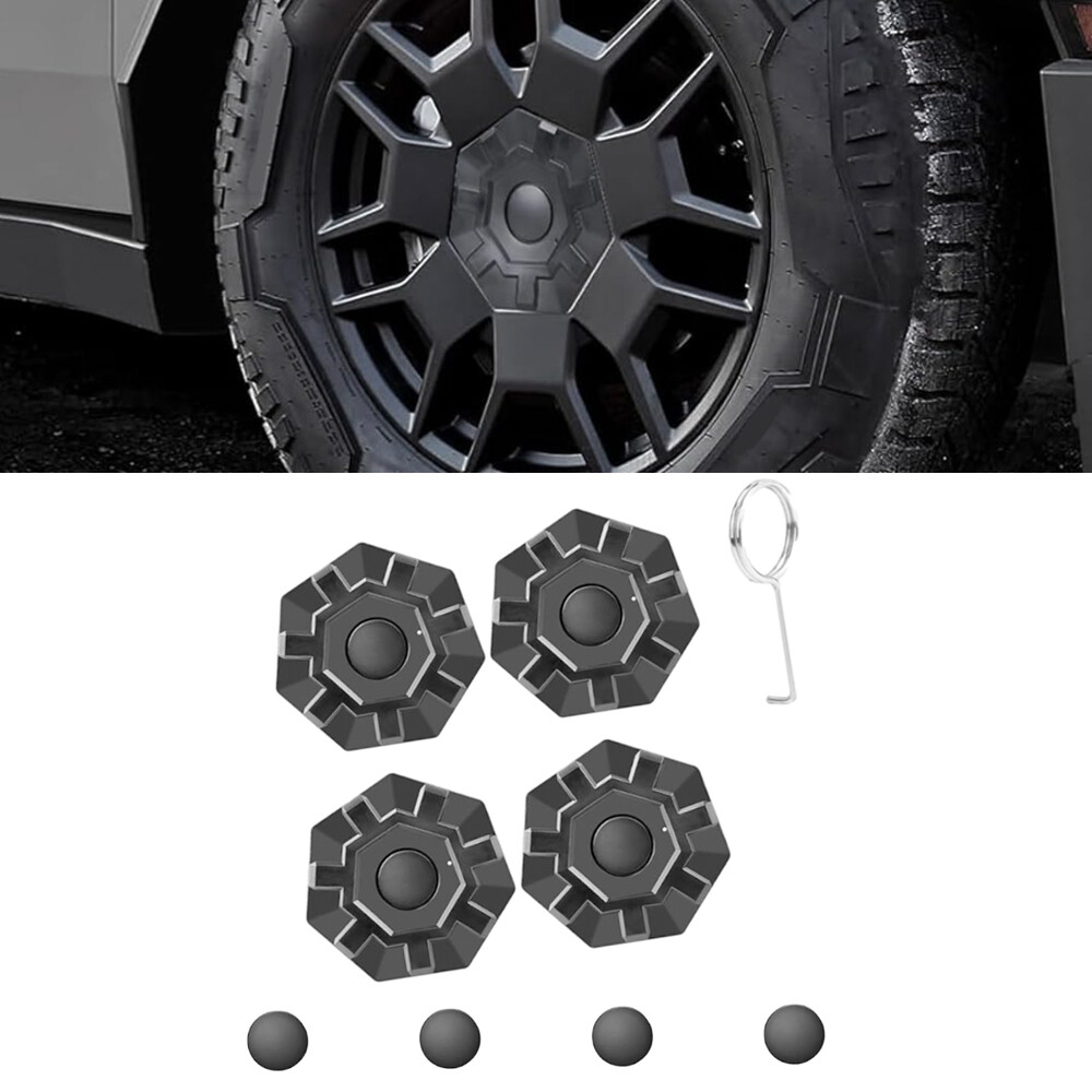 4Pcs Hub Center Caps Wheel Center Prism Hubcap Fit For Tesla Cybertruck 2024