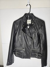 Each X Other Paris Soft Nappa Leather Biker Jacket Black Size S