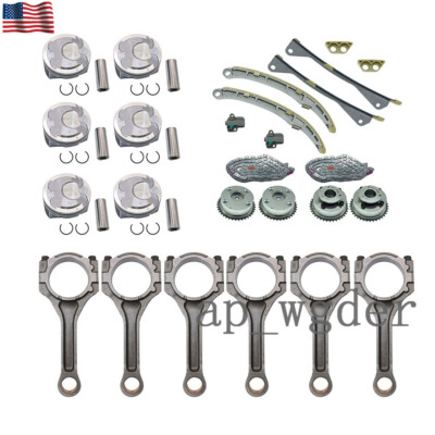 Connecting Rod&Piston&Timing Chain Kit For Santa Fe Sorento Azera Genesis 3.3L