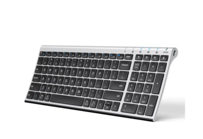 iClever IC-BK10 grey Rechargeable Multi Device Connection Wireless Keyboard