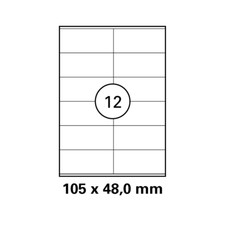 50 arkuszy etykiet do drukarki 105 x 48 mm DIN A4 (600 szt.) laserowa etykieta do kopiowania