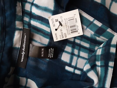 ミイ Wendy Bellissimo Maternity Top Size M NWT Blue Plaid Long Sleeve