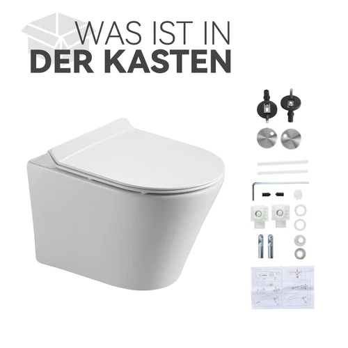 Wand Bidet Set oder Spülrandloses Hänge WC Toilette abnehmbar Soft Close Sitz - Bild 22 von 35