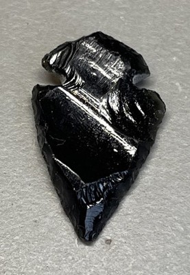 Neolithic Obsidian Flint Carved Arrowhead