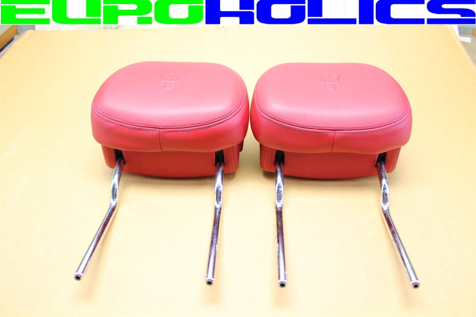 PAIR Maserati M157 Ghibli 14-23 Front Left Right Driver Passenger Headrest RED