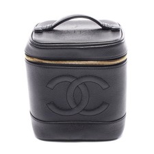 Chanel Caviar Skin Coco Mark Handbag Women Black One Size 634130