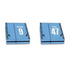 MAN CITY FC 2024/25 PLAYERS HOME KIT MATTE VINYL SKIN DECAL FOR SONY PS4 CONSOLE