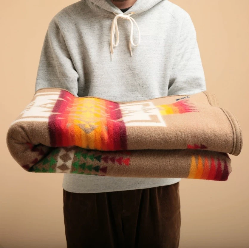 NEW Pendleton Southwest Aztec Chief Joseph Bed Wool Thick Blanket Khaki TWIN - Image 3 of 4