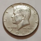 1966 Kennedy Half Dollar • 40% Silver • Circulated •     X112