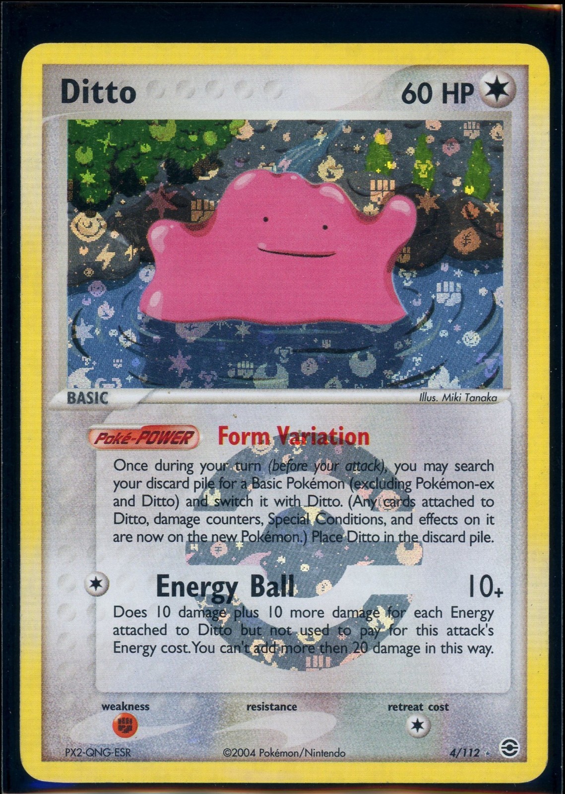 Pokemon EX FIRERED&LEAFGREEN - 4/112 Ditto - Reverse Holo - ENG - Lightly Played