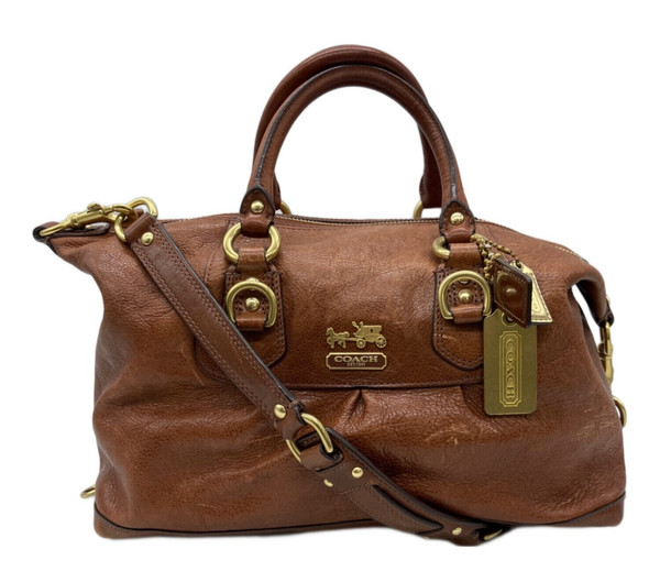 COACH Madison Sabrina 12937 Leather 2Way Satchel Shoulder Bag Brown Pre-owned