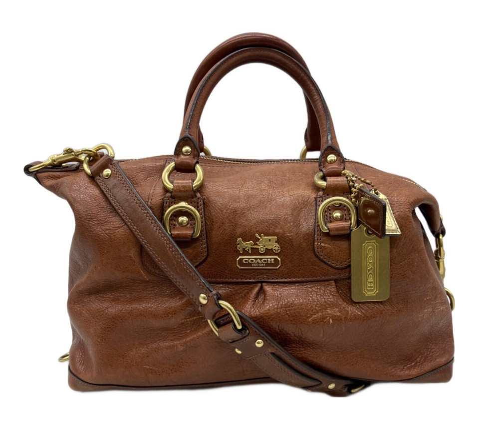 COACH Madison Sabrina 12937 Leather 2Way Satchel Shoulder Bag Brown Pre-owned