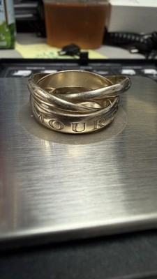 Authentic Cartier 18k White Gold Amouret  Trinity Ring 12.58g