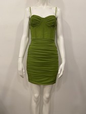 Blue Blush Stefani Green Dress Body Con Club Nylon Mesh Corset Sexy Party Wear